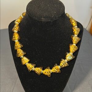 Glass Triangular Bead Necklace
